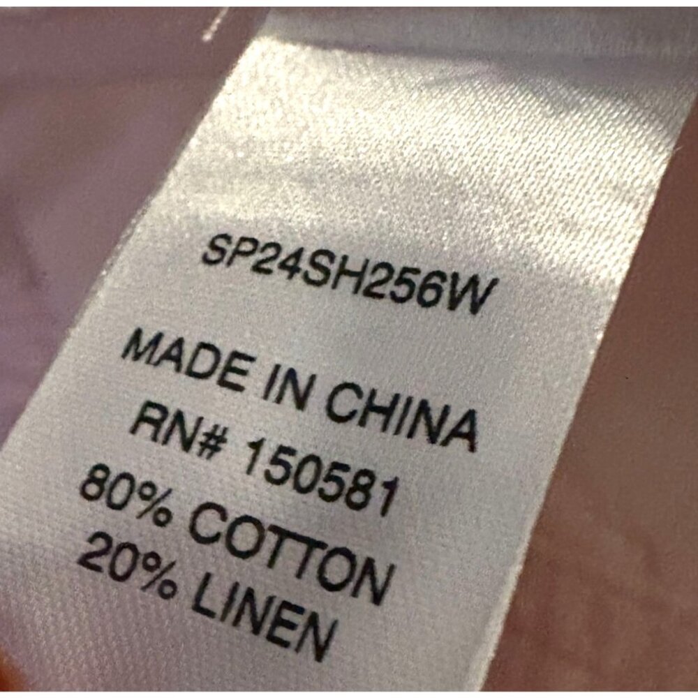 NWT New Flag & Anthem Shirley Pull On Utility Shorts Light Pink Cotton Linen M - Picture 8 of 8